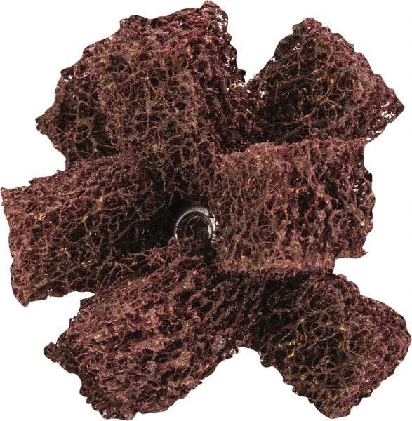 Merit Abrasives - 2" Diam Medium Density Cross Buff - 2 Plys, 8-32 Thread, Medium Grade, 12,000 Max RPM - Americas Tooling