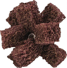 Merit Abrasives - 2" Diam Medium Density Cross Buff - 2 Plys, 8-32 Thread, Medium Grade, 12,000 Max RPM - Americas Tooling