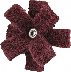 Merit Abrasives - 2" Diam Medium Density Cross Buff - 2 Plys, 8-32 Thread, Very Fine Grade, 12,000 Max RPM - Americas Tooling