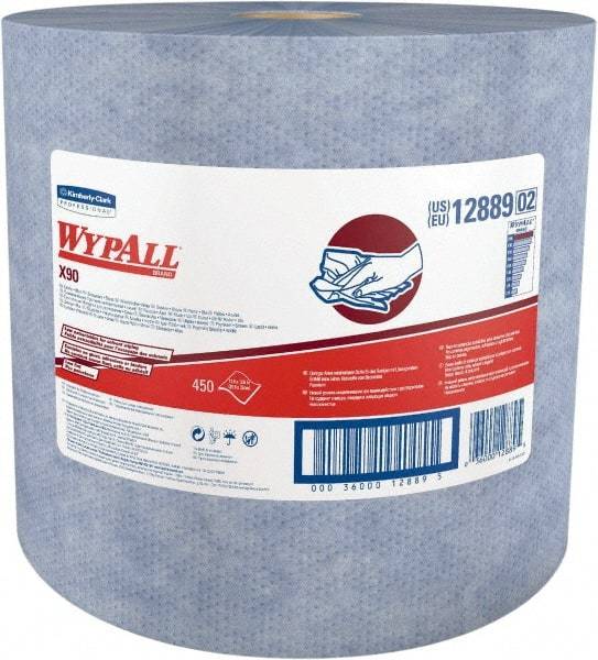 WypAll - X90 Dry Shop Towel/Industrial Wipes - Jumbo Roll, 13-3/8" x 11" Sheet Size, Blue - Americas Tooling