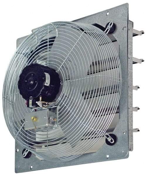 TPI - 10" Blade, Direct Drive, 1/12 hp, 680, 540 & 460 CFM, Totally Enclosed Exhaust Fan - 13-1/8" Opening Height x 13-1/8" Opening Width, 120 Volt, 3 Speed, Single Phase - Americas Tooling