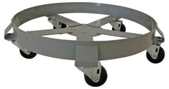 PRO-SOURCE - 1,400 Lb Load Capacity, 55 Gal Drum Dolly - 6-1/2" High, 5 Wheels - Americas Tooling