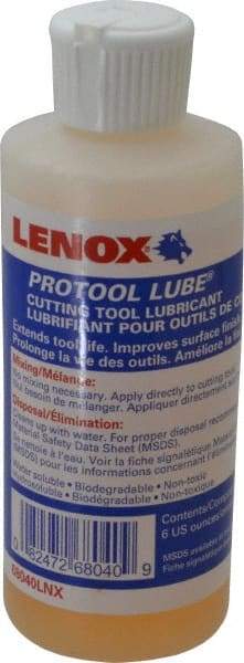 Lenox - Protool Lube, 6 oz Bottle Sawing Fluid - Synthetic, For Cutting, Drilling, Milling, Reaming, Tapping - Americas Tooling