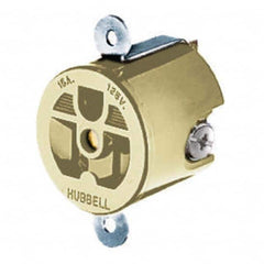 Hubbell Wiring Device-Kellems - 125V 15A NEMA 5-15R Industrial Grade Ivory Straight Blade Single Receptacle - Americas Tooling