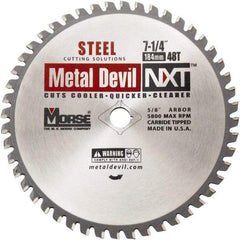 M.K. MORSE - 7-1/4" Diam, 5/8" Arbor Hole Diam, 48 Tooth Wet & Dry Cut Saw Blade - Steel, Diamond Arbor - Americas Tooling