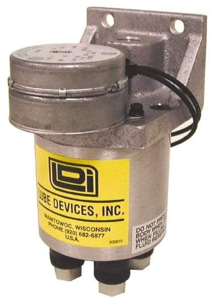 LDI Industries - 0.16 cc Output per Cycle, 2 Outlet Central Lubrication System Electric Pump - 66.55mm Wide x 134.37mm High, 120 Volt, Oil/Grease, 1/8-27 Outlet Thread, NPTF - Americas Tooling