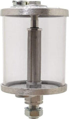 LDI Industries - 1 Outlet, Polymer Bowl, 0.47 L No Flow Control Oil Reservoir - 5/8-18 UNF Outlet, 3-1/2" Diam x 6-11/16" High, 60°C Max - Americas Tooling