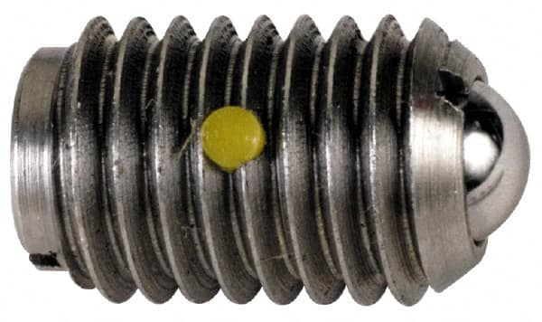 TE-CO - 8-32, 0.093" Ball Diam, 11/32" Body Length, 0.025" Max Ball Reach, Threaded Ball Plunger - Americas Tooling