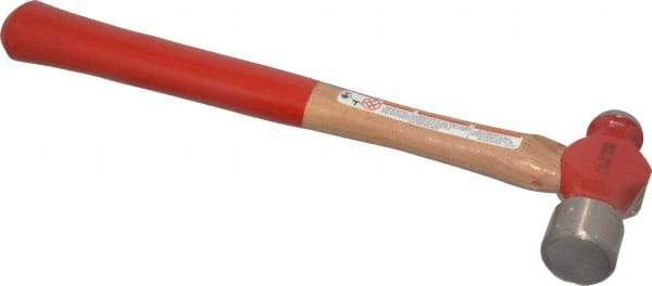 Proto - 1 Lb Head Ball Pein Hammer - Wood Handle with Red Laquer Grip, 14-1/2" OAL - Americas Tooling