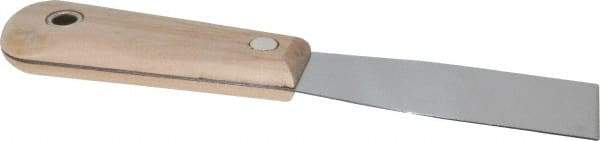 Stanley - 1-1/4" Wide Steel Putty Knife - Stiff, Hardwood Handle, 7-1/2" OAL - Americas Tooling