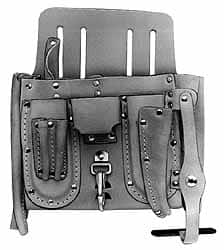 Proto - 6 Pocket Electrician's Holster - Leather, Natural, 10-1/2" Wide x 10" High - Americas Tooling