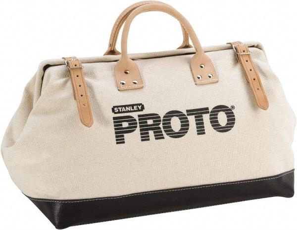 Proto - White Canvas/Vinyl Tool Bag - 20" Wide x 10-1/4" Deep x 2" High - Americas Tooling