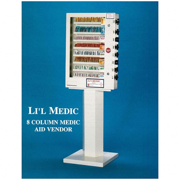 Medique - Medical Vending Machines & Dispensers; Height (Inch): 32 ; Width (Inch): 23 ; Depth (Inch): 7 ; Number of Shelves: 8 ; Door Type: Hinged Door ; Shelf Type: Fixed - Americas Tooling