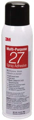 3M - 20 oz Aerosol Clear Spray Adhesive - High Tack, 140°F Heat Resistance, 78 Sq Ft Coverage, Low Strength Bond, 10 min Max Bonding Time, Flammable, Series 27 - Americas Tooling