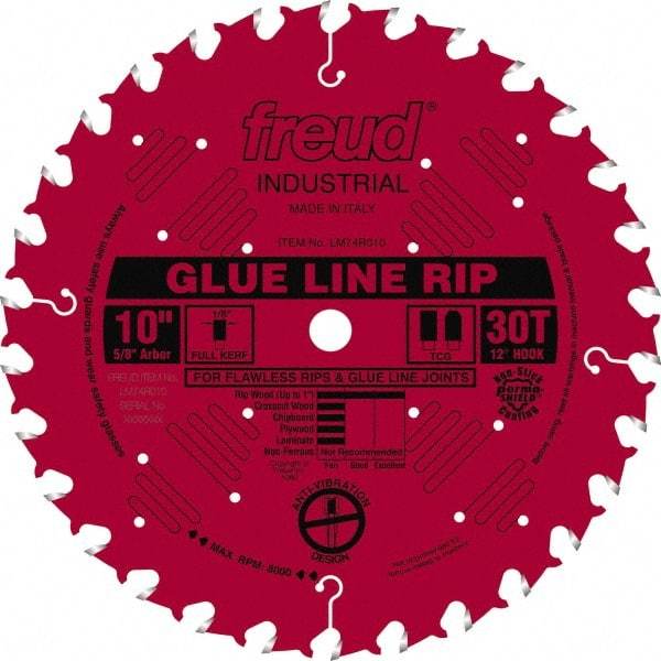 Freud - 10" Diam, 5/8" Arbor Hole Diam, 30 Tooth Wet & Dry Cut Saw Blade - Carbide-Tipped, Standard Round Arbor - Americas Tooling