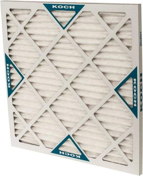 Made in USA - 20" Noml Height x 20" Noml Width x 1" Noml Depth, 80 to 85% Capture Efficiency, Wire-Backed Pleated Air Filter - MERV 13, Synthetic, Integrated Beverage Board Frame, 300 Max FPM, 840 CFM, For Any Unit - Americas Tooling