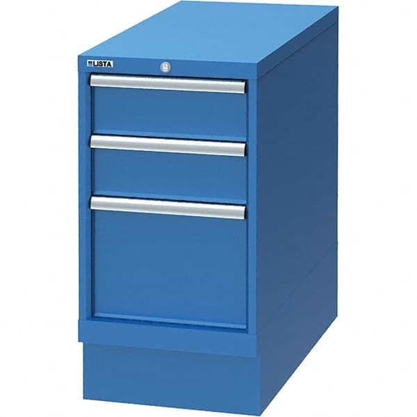 LISTA - 3 Drawer, 66 Compartment Bright Blue Steel Modular Storage Cabinet - Americas Tooling