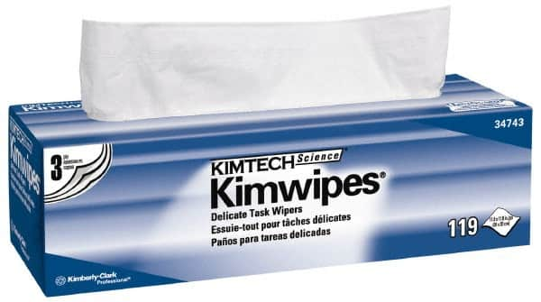 Kimtech - Dry Clean Room/Lab/Critical Task Wipes - Pop-Up, 11-3/4" x 11-3/4" Sheet Size, White - Americas Tooling