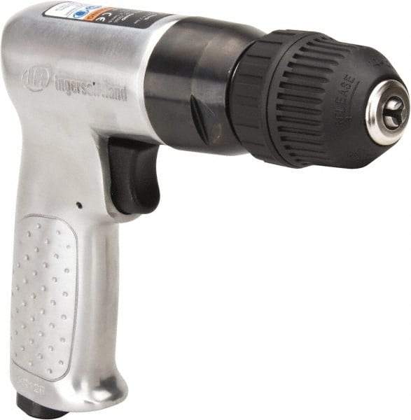 Ingersoll-Rand - 3/8" Keyless Chuck - Pistol Grip Handle, 2,000 RPM, 4 CFM, 0.5 hp, 90 psi - Americas Tooling