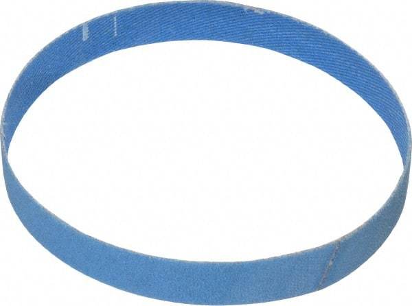 Norton - 1/2" Wide x 12" OAL, 120 Grit, Zirconia Alumina Abrasive Belt - Zirconia Alumina, Fine, Coated, X Weighted Cloth Backing, Series R823 - Americas Tooling