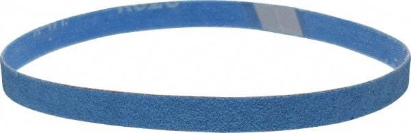 Norton - 1/2" Wide x 18" OAL, 60 Grit, Zirconia Alumina Abrasive Belt - Zirconia Alumina, Medium, Coated, X Weighted Cloth Backing, Series R823 - Americas Tooling