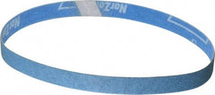 Norton - 3/4" Wide x 20-1/2" OAL, 80 Grit, Zirconia Alumina Abrasive Belt - Zirconia Alumina, Medium, Coated, X Weighted Cloth Backing, Series R823 - Americas Tooling