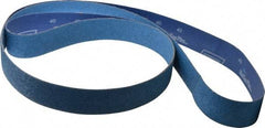 Norton - 2" Wide x 132" OAL, 40 Grit, Zirconia Alumina Abrasive Belt - Zirconia Alumina, Coarse, Coated, Y Weighted Cloth Backing, Series R824 - Americas Tooling