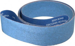 Norton - 3" Wide x 132" OAL, 60 Grit, Zirconia Alumina Abrasive Belt - Zirconia Alumina, Medium, Coated, Y Weighted Cloth Backing, Series R824 - Americas Tooling