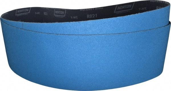 Norton - 6" Wide x 48" OAL, 40 Grit, Zirconia Alumina Abrasive Belt - Zirconia Alumina, Coarse, Coated, Y Weighted Cloth Backing, Dry, Series R821 - Americas Tooling