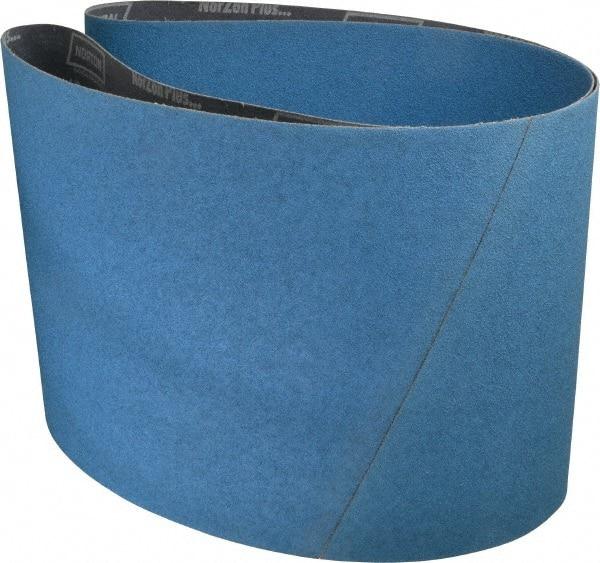 Norton - 10" Wide x 70-1/2" OAL, 60 Grit, Zirconia Alumina Abrasive Belt - Zirconia Alumina, Medium, Coated, X Weighted Cloth Backing - Americas Tooling