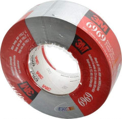 3M - 2" x 55m Silver Duct Tape - 10.7 mil, Rubber Adhesive, Polyethylene Film Backing, 32 Lb/ln Tensile Strength, 200°F Max, Series 6969 - Americas Tooling