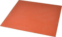 Made in USA - 12" Long, 12" Wide, 0.031" Thick, Silicone Rubber Foam Sheet - 45 to 55 Durometer, Orange-Red, -60 to 600°F, 650 psi Tensile Strength, Plain Backing, Stock Length - Americas Tooling