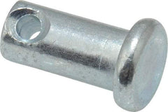 Made in USA - 1/4" Pin Diam, 1/2" OAL, Standard Clevis Pin - 3/32" Hole, 13/32" Usable Length, Zinc-Plated Steel - Americas Tooling