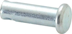 Made in USA - 1/4" Pin Diam, 3/4" OAL, Standard Clevis Pin - 3/32" Hole, 21/32" Usable Length, Zinc-Plated Steel - Americas Tooling