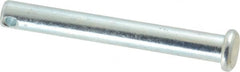 Made in USA - 1/4" Pin Diam, 2" OAL, Standard Clevis Pin - 3/32" Hole, 1-29/32" Usable Length, Zinc-Plated Steel - Americas Tooling