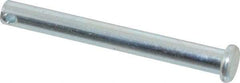 Made in USA - 1/4" Pin Diam, 2-1/4" OAL, Standard Clevis Pin - 3/32" Hole, 2-5/32" Usable Length, Zinc-Plated Steel - Americas Tooling