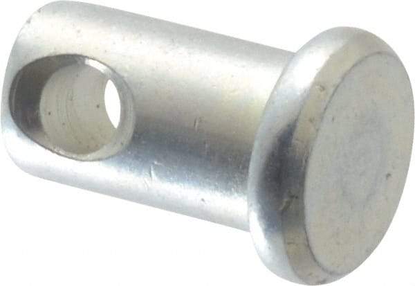 Made in USA - 5/16" Pin Diam, 1/2" OAL, Standard Clevis Pin - 9/64" Hole, 23/64" Usable Length, Zinc-Plated Steel - Americas Tooling