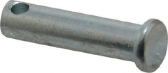 Made in USA - 5/16" Pin Diam, 1-1/4" OAL, Standard Clevis Pin - 9/64" Hole, 1-7/64" Usable Length, Zinc-Plated Steel - Americas Tooling