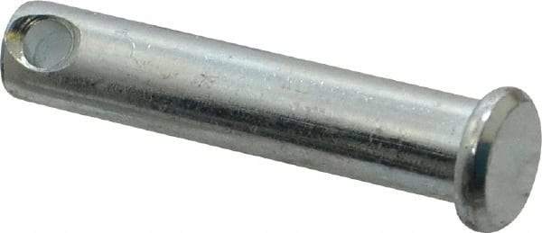 Made in USA - 5/16" Pin Diam, 1-1/2" OAL, Standard Clevis Pin - 9/64" Hole, 1-23/64" Usable Length, Zinc-Plated Steel - Americas Tooling