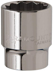 Paramount - 1/2" Drive, Standard Hand Socket - 12 Points, 1-1/2" OAL, Steel, Chrome Finish - Americas Tooling