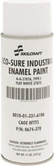 Ability One - White, Flat, Enamel Spray Paint - 8 to 10 Sq Ft per Can, 11 oz Container - Americas Tooling