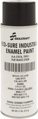 Ability One - Black, Flat, Enamel Spray Paint - 8 to 10 Sq Ft per Can, 11 oz Container - Americas Tooling