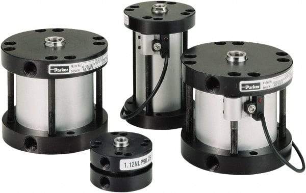 Parker - 3" Stroke x 1-1/2" Bore Double Acting Air Cylinder - 1/8 Port, 3/8-24 Rod Thread, -10 to 200°F - Americas Tooling