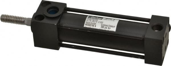 Parker - 2" Stroke x 3/4" Bore Double Acting Air Cylinder - 1/8 Port, 1/4-20 Rod Thread, 200 Max psi, -10 to 165°F - Americas Tooling