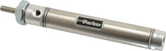 Parker - 2" Stroke x 9/16" Bore Double Acting Air Cylinder - 10-32 Port, 10-32 Rod Thread, 250 Max psi, 14 to 140°F - Americas Tooling