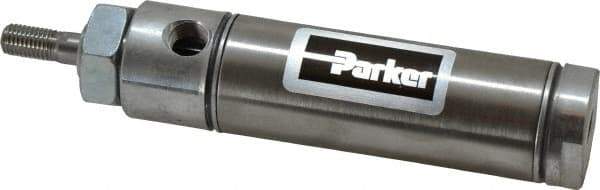 Parker - 1-1/2" Stroke x 1-1/16" Bore Double Acting Air Cylinder - 1/8 Port, 5/16-24 Rod Thread, 250 Max psi, 14 to 140°F - Americas Tooling