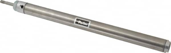 Parker - 12" Stroke x 1-1/16" Bore Double Acting Air Cylinder - 1/8 Port, 5/16-24 Rod Thread, 250 Max psi, 14 to 140°F - Americas Tooling