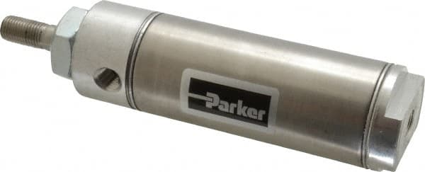 Parker - 2" Stroke x 1-1/2" Bore Double Acting Air Cylinder - 1/8 Port, 7/16-20 Rod Thread, 250 Max psi, 14 to 140°F - Americas Tooling