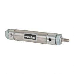 Parker - 2" Stroke x 1-1/16" Bore Double Acting Air Cylinder - 1/8 Port, 5/16-24 Rod Thread, 250 Max psi, 14 to 140°F - Americas Tooling