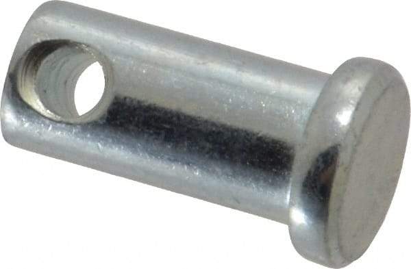 Made in USA - 3/8" Pin Diam, 3/4" OAL, Standard Clevis Pin - 5/32" Hole, 19/32" Usable Length, Zinc-Plated Steel - Americas Tooling